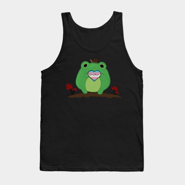 Pronoun Frog She Her Trans Tank Top by AchillesHelios